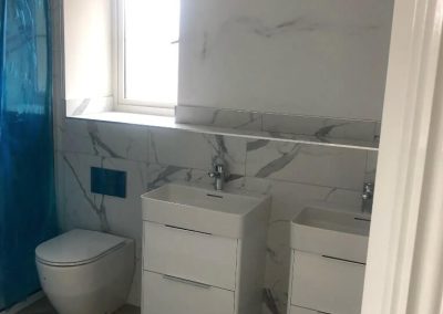 bathroom initial deep clean after building work